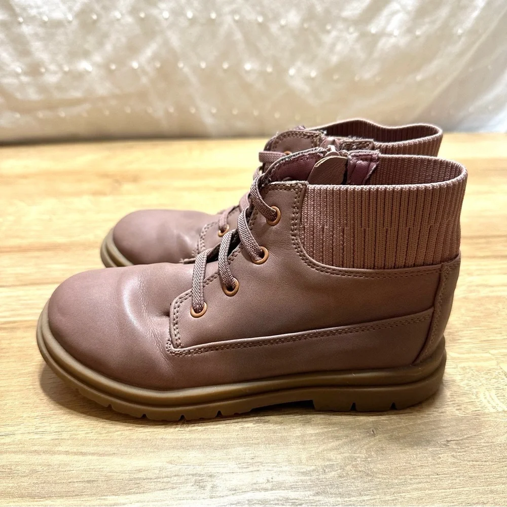 Open Edit Kaylee Leather Boot Pink Burlwood